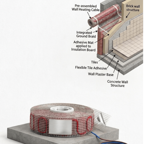 Heating Cable with Adhesive Mat